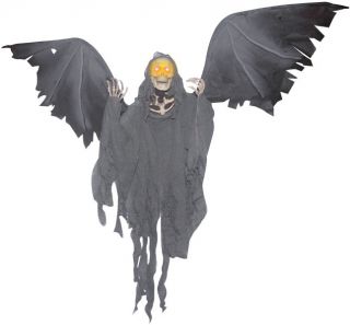 ft. Animated Flying Grim Reaper Hanging Ghoul Prop Halloween Party
