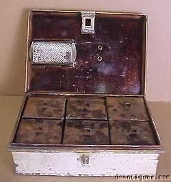 Antique circa 1890 KREAMER Metal 7pc Spice Box & Grater