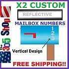 REFLECTIVE x2 kit of CUSTOM MAILBOX NUMBERS VERTICAL OR HORIZONTAL