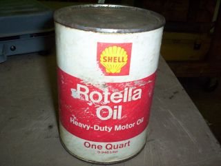 Vintage antique Shell gasoline motor oil 1 quart can collectible