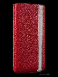 SENA CASES CORSA APPLE IPHONE 5 CASE LEATHER POUCH RED & WHITE