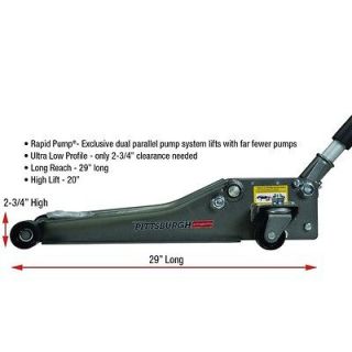 Low Profile Floor Jack with Rapid Pump®, 2.5 Ton Heavy Duty Steel NEW