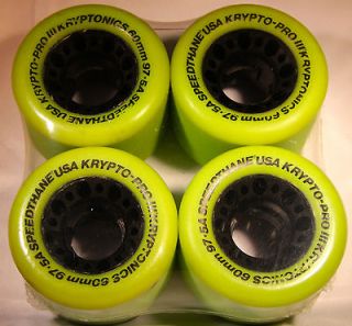 Vintage Kryptonics KryptoProIII Green wBlack Plastic Cores 60mm 97.5a