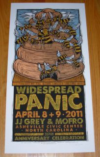 PANIC concert gig poster ASHEVILLE APRIL 8/9 2011 25th Anniversary