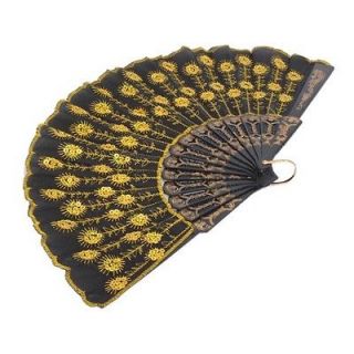 Party Decor Spanish Embroider Flowery Lace Hand Fan multicolour