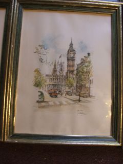 Vintage Big Ben London Jan Korthals Framed Art