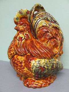 Vintage Ceramic Multi Coloured Rooster/Bird Cookie Jar