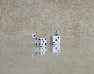 Vintage Solid Sterling Silver 3D Dice Gambling Board Game Bracelet