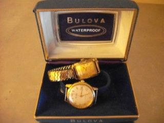 Mens Bulova watches vintage for repair with case yellow gold filled