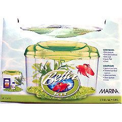 Marina Betta Fish Aquarium Kit 3 Colors Includes Aquarium Plant