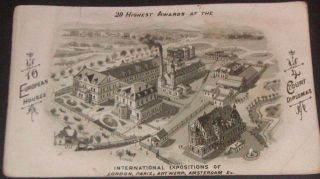 Century International Exposition London Paris Antwerp Amsterdam Card
