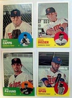 2012 Topps Heritage High Number Twins Baseball Team Set 4 cards Dozier