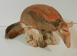 Vintage Alabaster Armadillo Sculpture   A. Giannelli ? Italy   Color