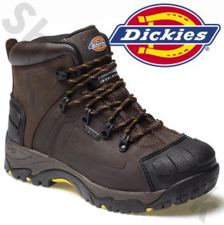MENS DICKIES WATERPROOF MEDWAY SAFETY BOOTS SIZE UK 6   12 BROWN HIKER