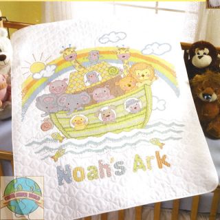 Stitch Kit ~ Plaid Bucilla Noahs Ark Crib Cover / Baby Quilt #45392