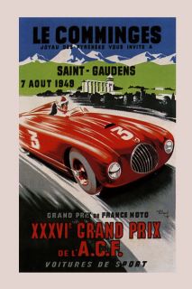 Race Grand Prix 1949 Le Comminges Sport Vintage Poster Repro FREE S/H