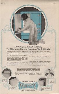 1920 RHINELANDER REFRIGERATOR APPLIANCE MAID AIR TITE ICE BOX