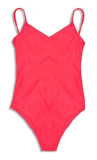 Sand N Sun Red Textured One Piece Swimsuit Bathing Suit 9/10