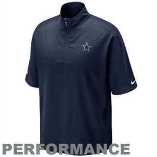 Nike Dallas Cowboys Hot Sideline Short Sleeve Pullover Jacket   Navy