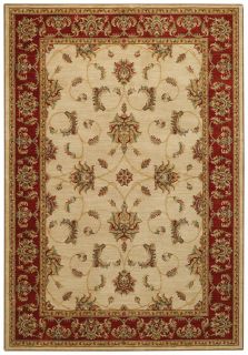 Rugs Laud Acanthus Machine Woven Oriental Area Floor Rug Ivory Red 650