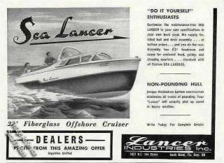1957 Sea Lancer 22 Fiberglass Offshore Cruiser Vintage Boat Ad