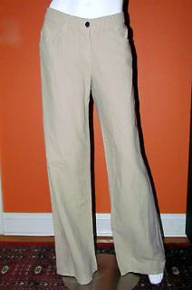 ARMANI Collezioni Beige Cotton & Linen Wide Leg Pants   US Size 10