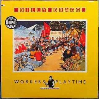 BILLY BRAGG workers playtime LP Mint  WLP Promo 1st 60824 1 Vinyl 1988