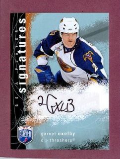 GE GARNET EXELBY 2007 08 BE A PLAYER SIGNATURES ATLANTA THRASHERS