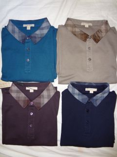 Burberry Brit mens short sleeve check collar 98%cotton 2% nylon polo