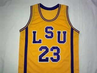 PETE MARAVICH LSU Tigers Away Gold College Jersey Gift