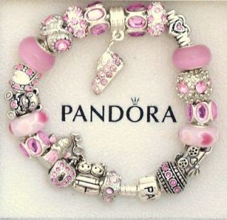 New Authentic Pandora Charm Bracelet S Silver Mom Push Pink Baby Angel