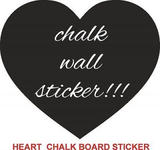 HEART SHAPE CHALK BOARD STICKER WALL ART CHILDRENS HOME GIRLS BOYS