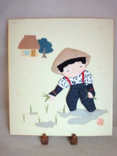 c#23 Japanese SHIKISHI art / Kimono KIMEKOMI Doll / TAUE Transplanting