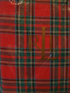 NIP Ralph Lauren Tartan Red Christmas Plaid 70 Inch Round Fabric