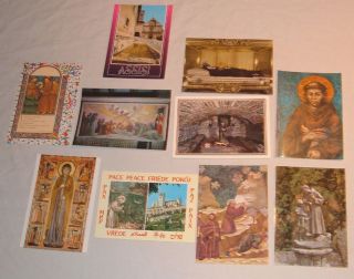 ASSISI TEN Post Card Collection Saints Francis and Clare Basilica