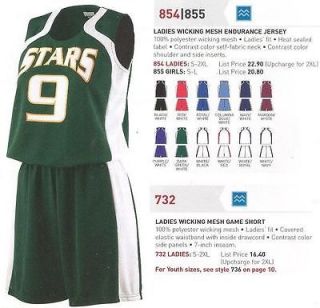10 Basketball Team Jerseys Uniforms AUG#854 Wholesale Ladies $29/kit