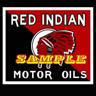 Red Indian Motor Oil A 2x2 Gas Vinyl Stickers Oil Decals Gas Pump
