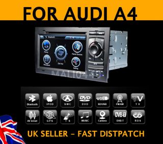 Audi A4 7 Touchscreen DVD Sat Nav GPS  iPod CD Double Din Headunit