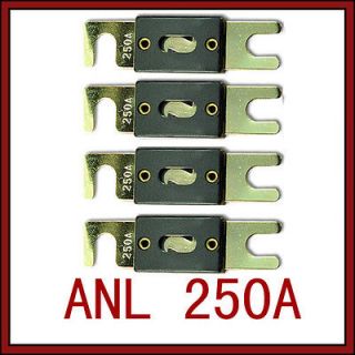 New 4PCS 12V 250AMP 250A ANL Fuse Gold Plated For Car Audio