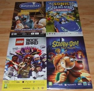 VIDEO GAME POSTERS OFFICIAL LARGE RARE DISNEY SONIC SCOOBY DOO LEGO