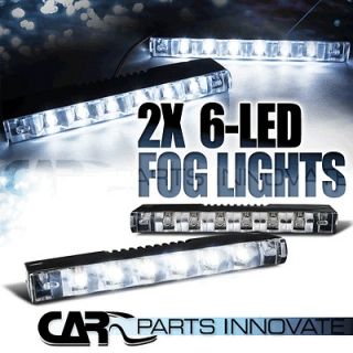 2x 6000K BRIGHT XENON WHITE 6 LED DRL DAYTIME RUNNING LIGHTS FOG LAMPS