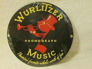 Vintage Ande Rooney Wurlitzer Phonograph Sign Big Band Swing Juke Box