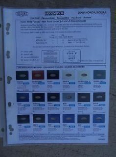 Acura Auto Color Paint Chip Sample Chart DuPont Exterior Two Tone J