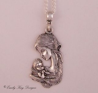 Baby Loss/Miscarria ge Mummy & Angel Memorial Necklace/Penda nt