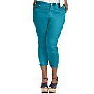 BABY PHAT~Women Plus Size 14 Stretch Skinny Colored Jeans Pant Cropped