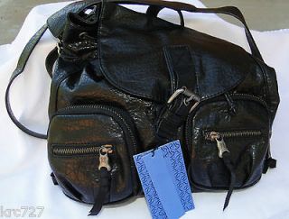 NWT Simply VERA WANG black daytripper backpack tote purse bag faux
