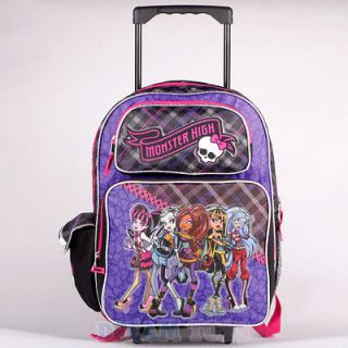 High Purple Plaid 16 Roller Backpack   Bag Rolling Girls Frankie