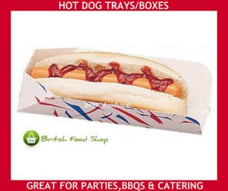 25 HOT DOG TRAYS BOXES PARTIES BBQS FAST FOOD CATERING PACKAGING