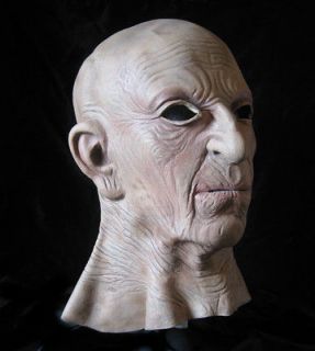 Scary Old Bald Man Whole Head Latex Adult Halloween Mask
