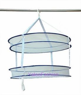 Double Hanging Sweater Drying Rack Folding Mesh Hanging Clothes Dryer